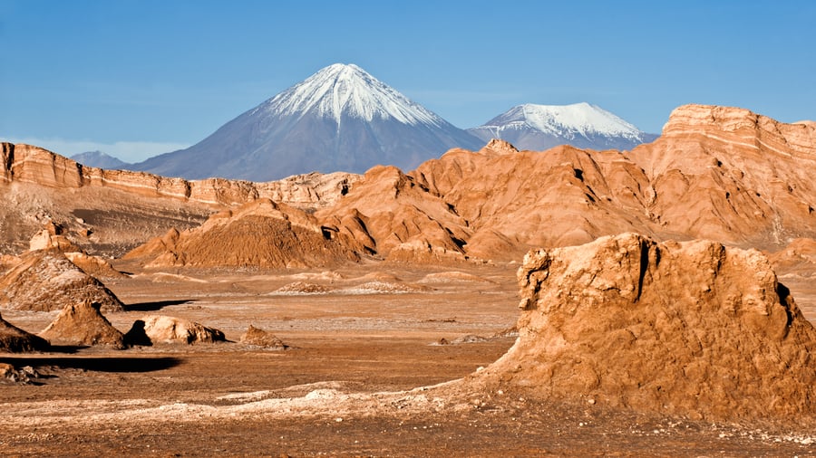 Ökenlandskap vid San Pedro de Atacama