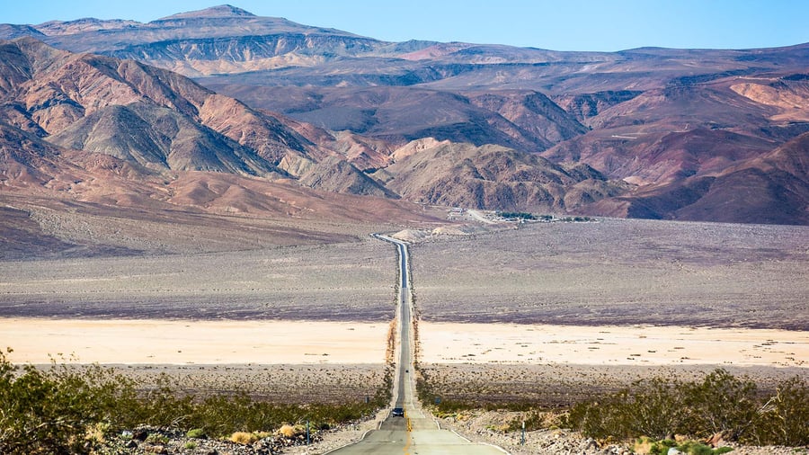 Driving through Death Valley