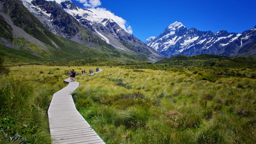 Vandring vid Mount Cook