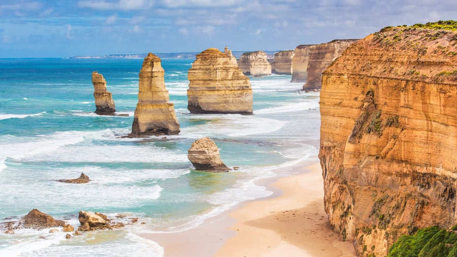 Kustremsan längs Great Ocean Road är magisk
