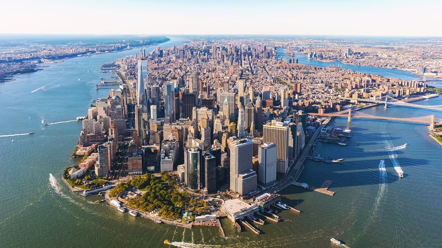 Sydspidsen af Manhattan, New York City, USA