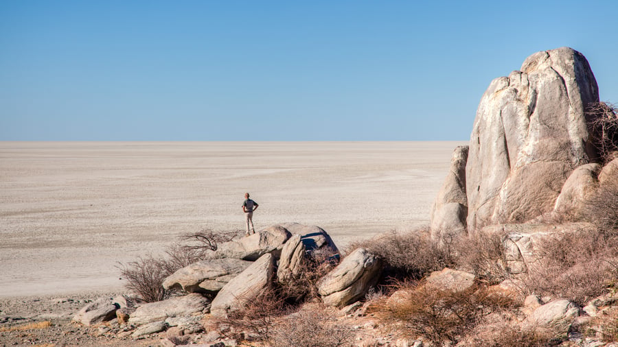 Oändliga vidder på Makgadikgadi-saltslätten