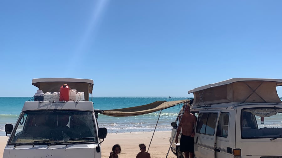 Beachfront camping in the heart of Shark Bay