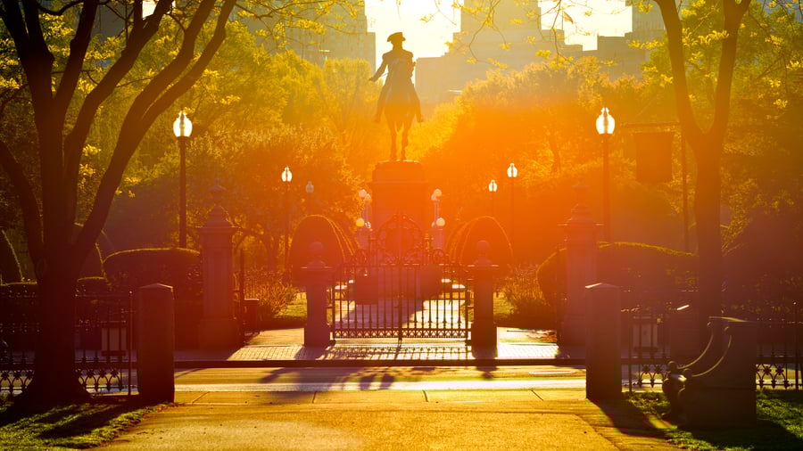 Paul Revere statue i centrum af Boston