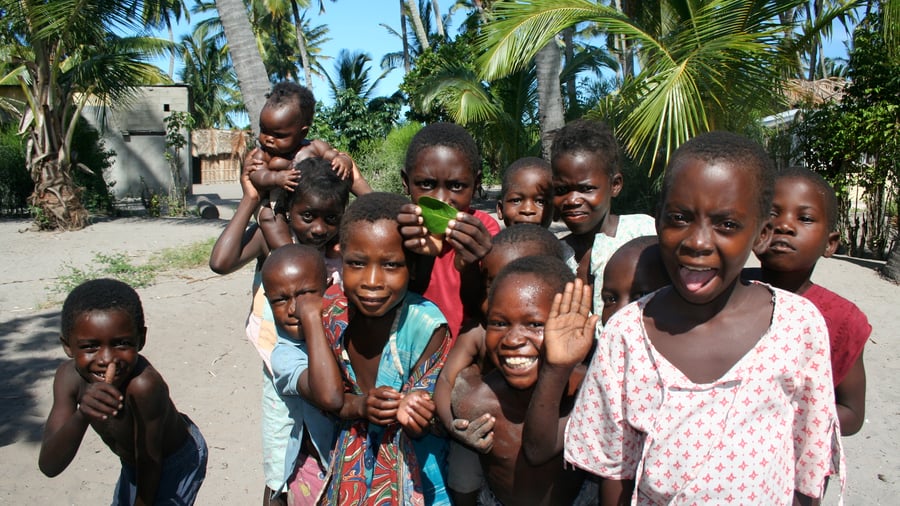 Happy group of children in Mozambique