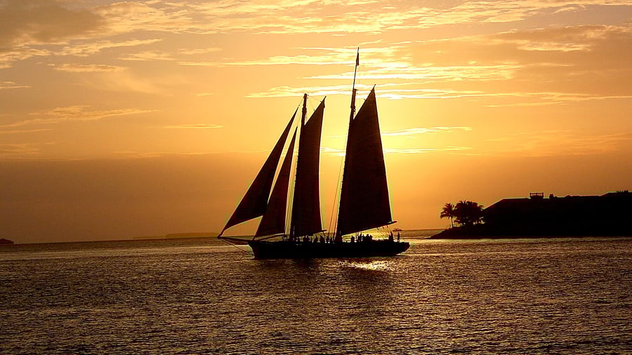 Solnedgang ved Key West, Florida