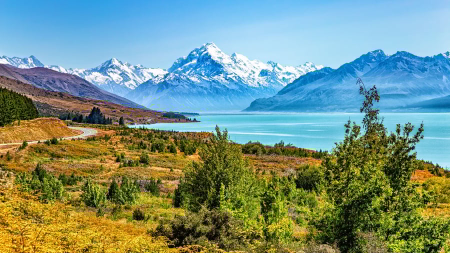 Nyd Lake Pukaki med Mt. Cook i baggrunden