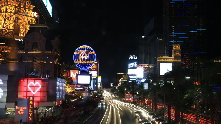 Aftenstemning på The Strip