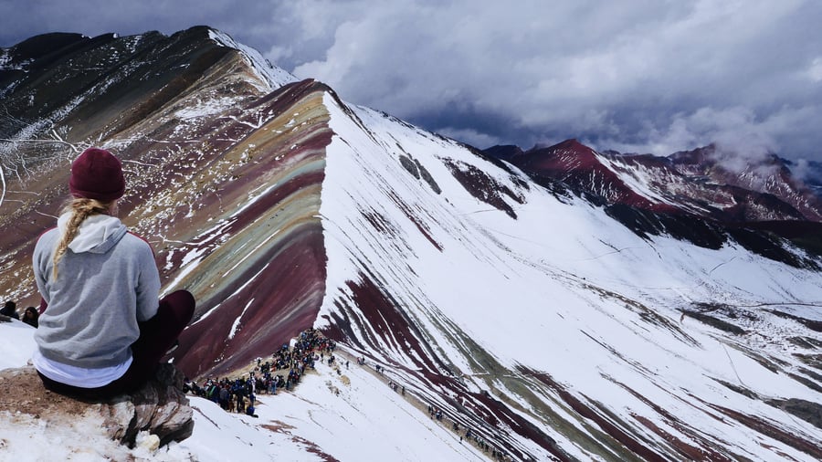 Rainbow Mountain in winter