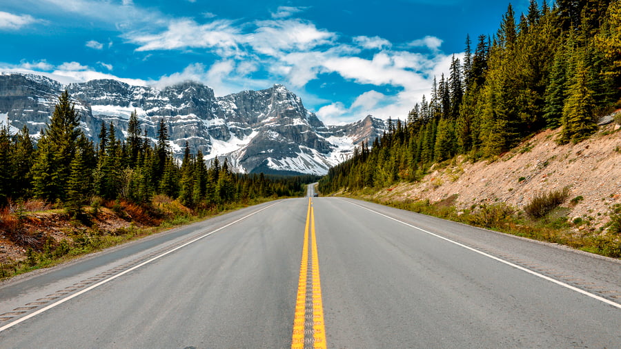 Rocky Mountains reser sig i horisonten