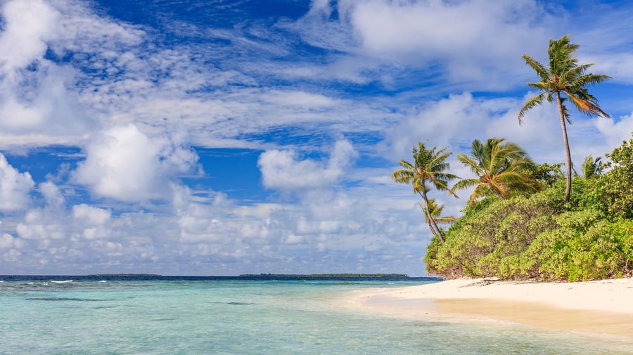 Nyd kridhvide sandstrande som Baa Maalhos