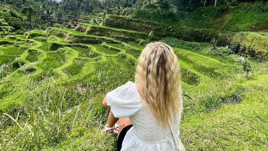 Taking in the beautiful rice fields in Ubud