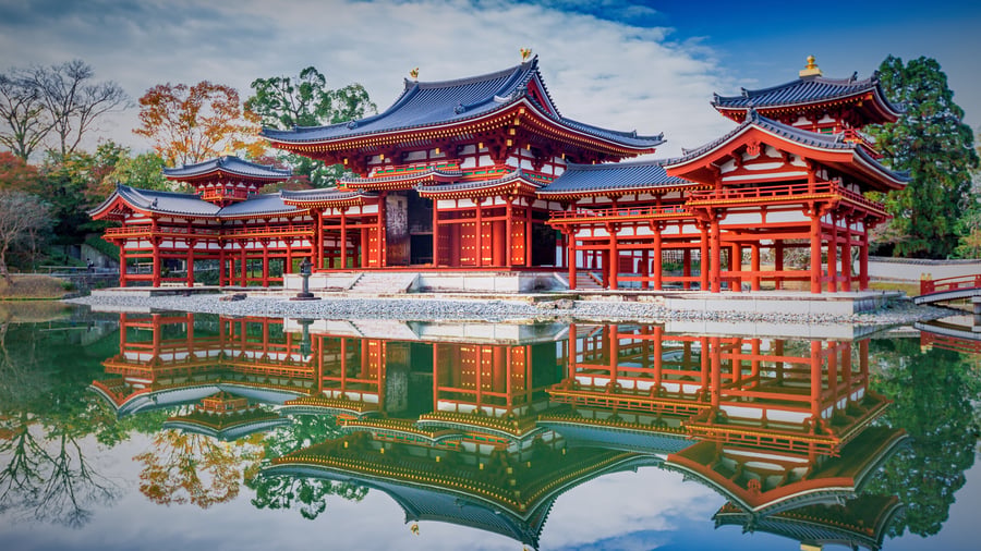 Fønikspaladset på Byodo-in-tempel i Uji