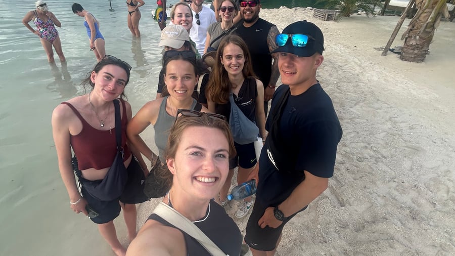Michelle on a group trip