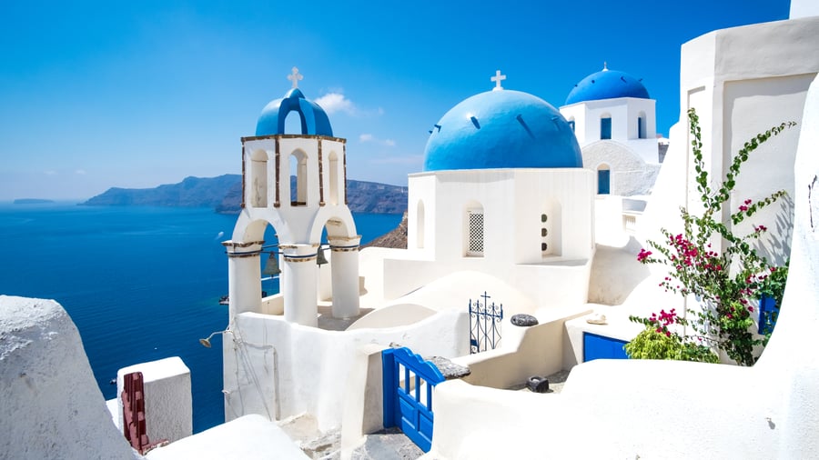 Typiske bygninger i Hellas