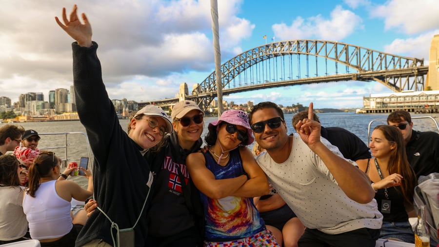 Boat sunset Sydney