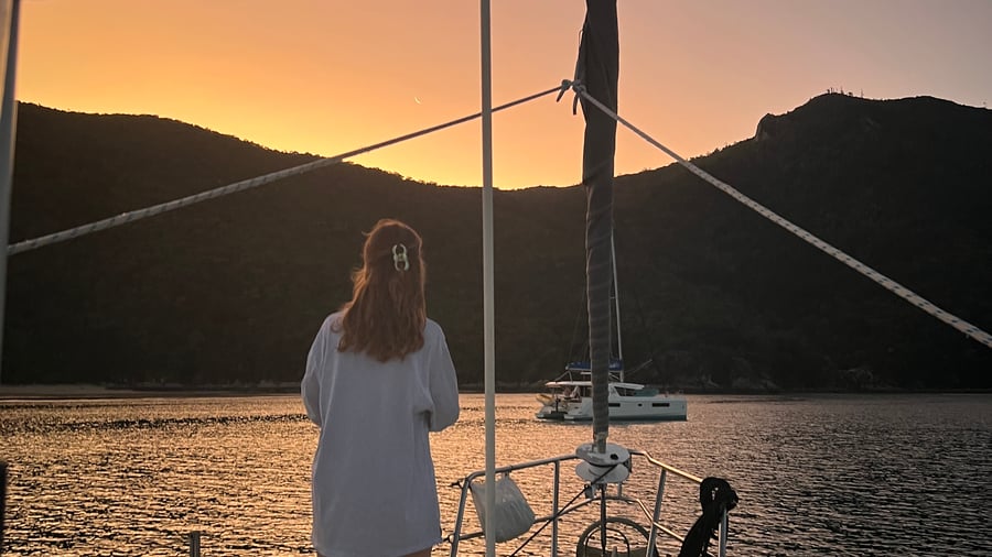 Beautiful sunset at the Whitsunday islands
