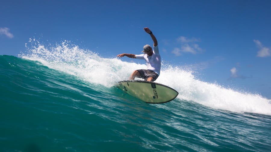 Surfing at Zanzabar, Tanzania