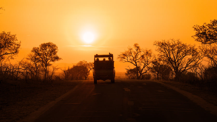 Solnedgang over Kruger National Park
