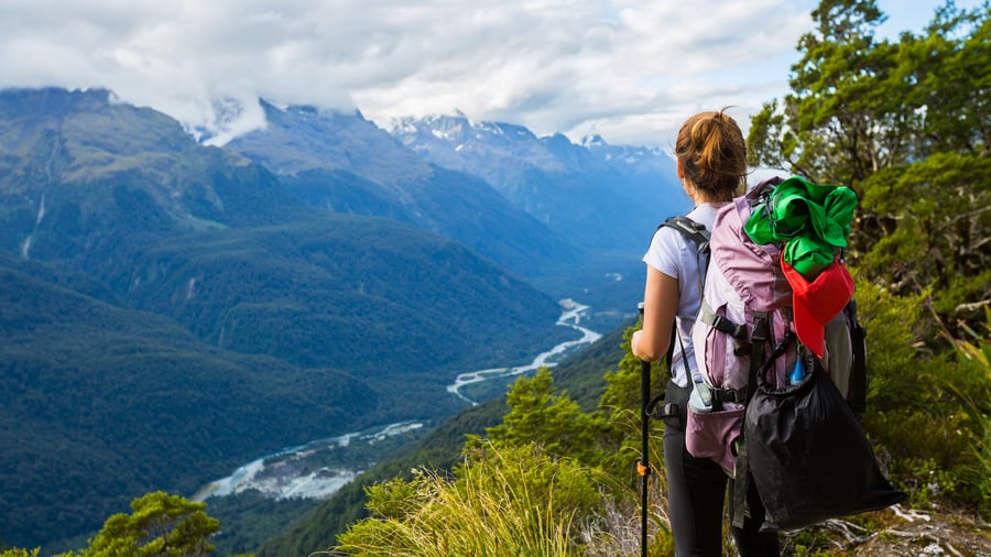 Vandring på Routeburn Track med vacker utsikt