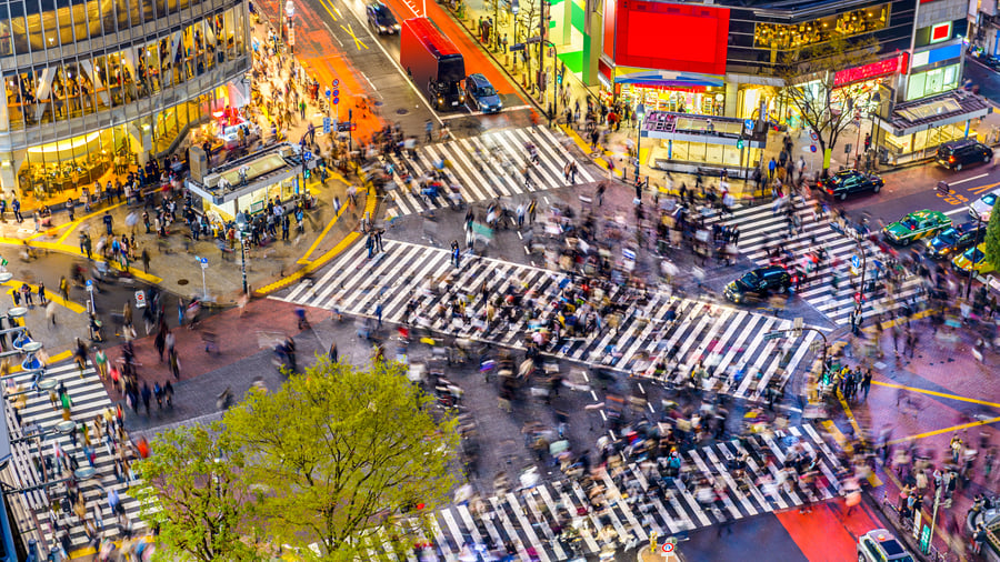 Shibuya Scramble Crossing i Tokyo