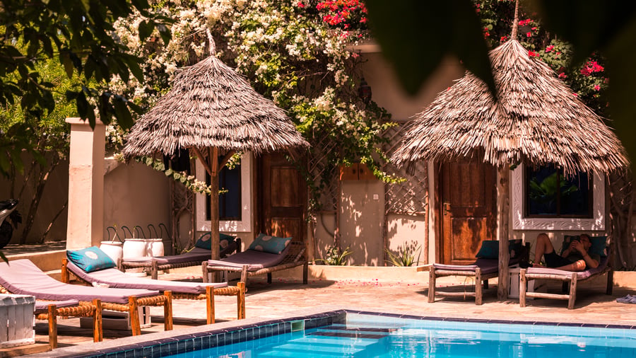 Hotel pool in Zanzibar