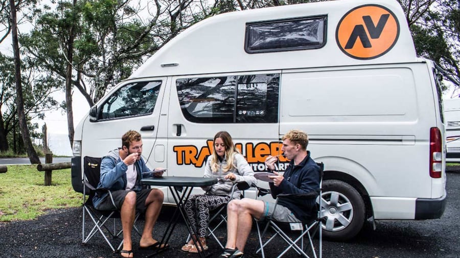Travellers campervan in New Zealand
