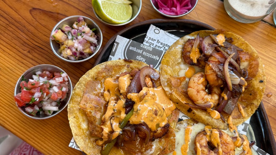 Freshly made tacos