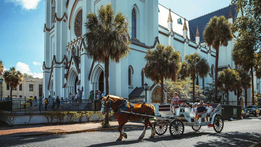 Horse-drawn carriage in Savannah, Georgia