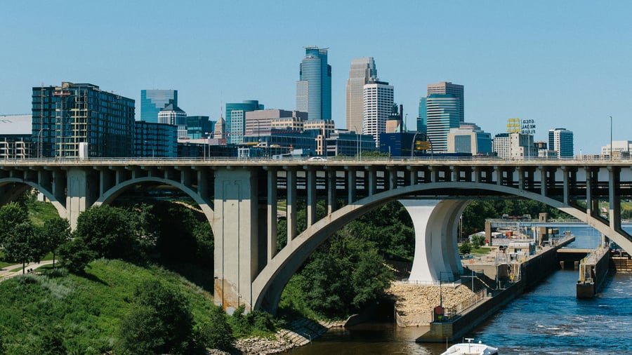 Minneapolis from the river side