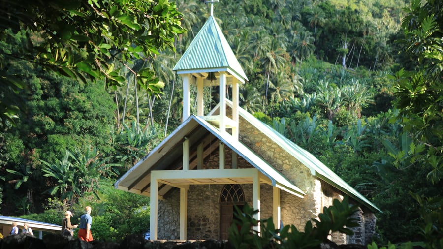 Lokal kyrka på Tahuata