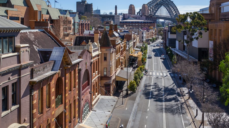 George Street gennem Sydneys bydel, The Rocks