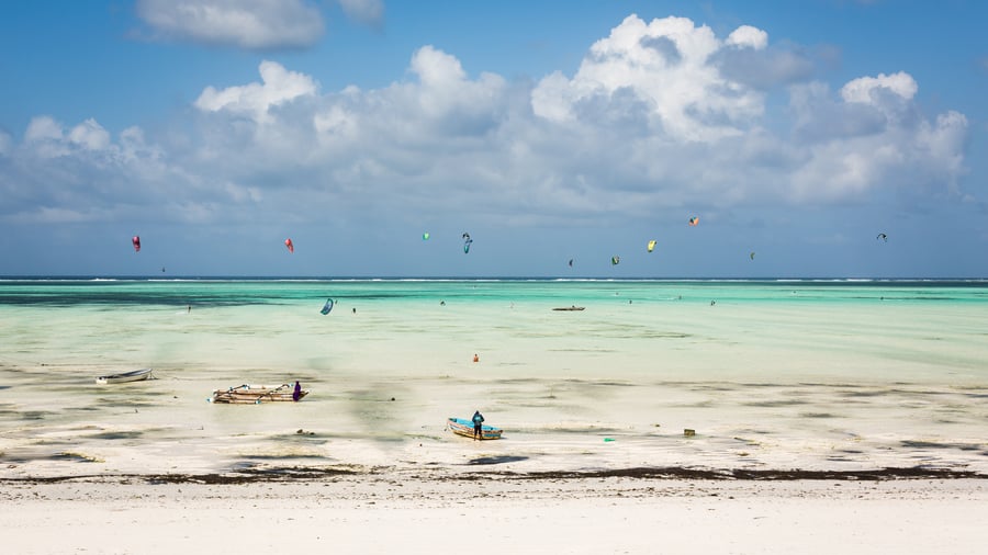 White sandy beach in Zanzibar