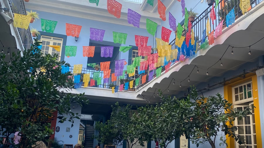 Colourful courtyard in Mexico City