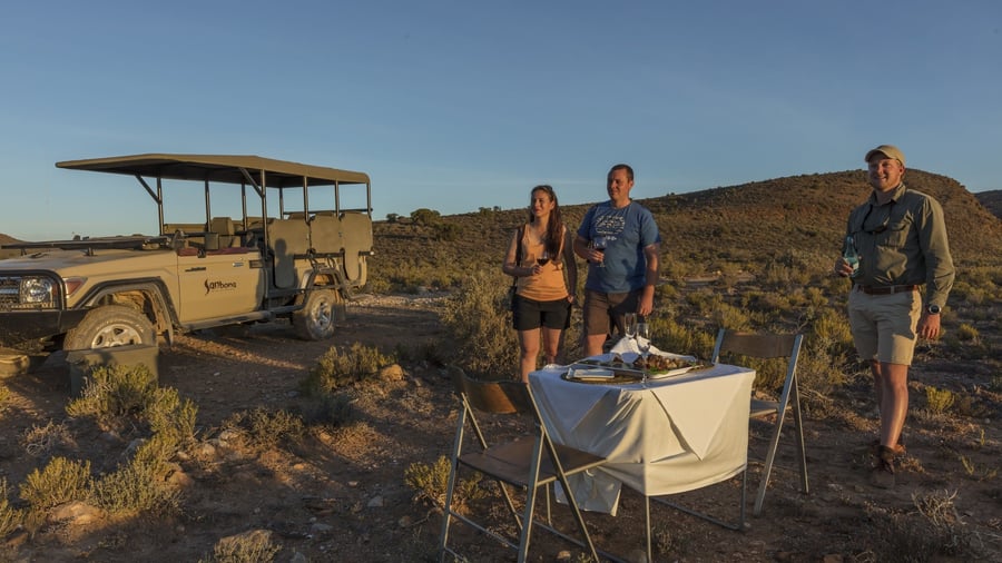 Bush dinner ved Dwyka Tented Lodge