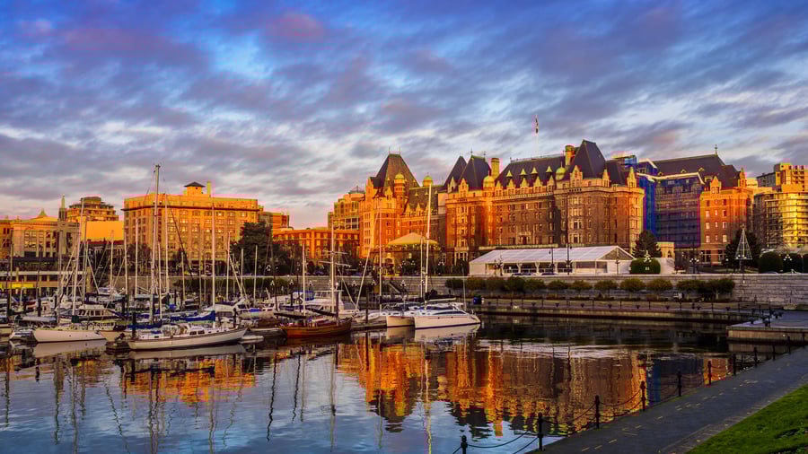 Solnedgang i Victoria, Vancouver Island