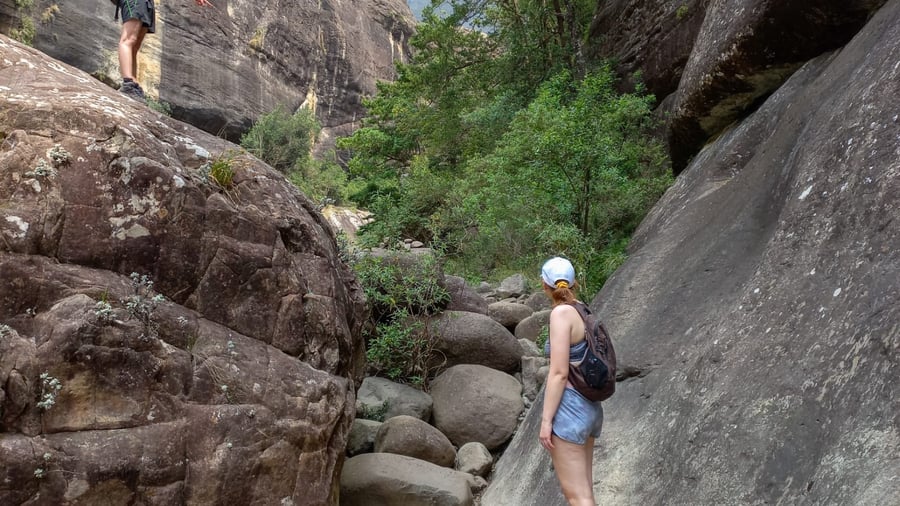 Girl exploring the Royal Natal National Park