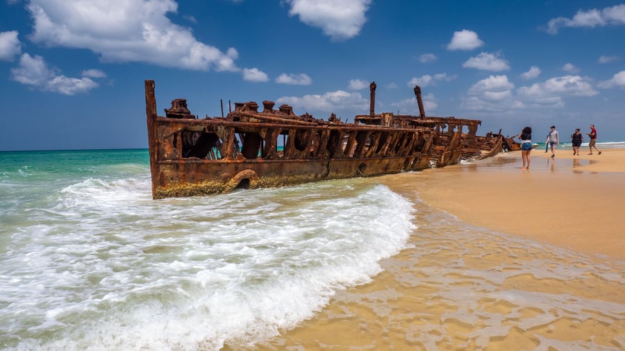 Skäppsvraket Maheno på Fraser Island
