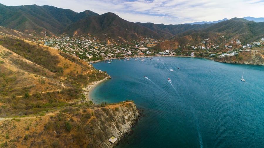 View over Taganga, a traditional fishing village