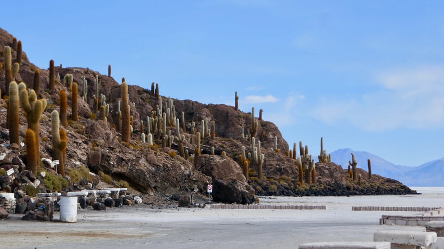 Landscape around Salar de Uyuni in Bolivia