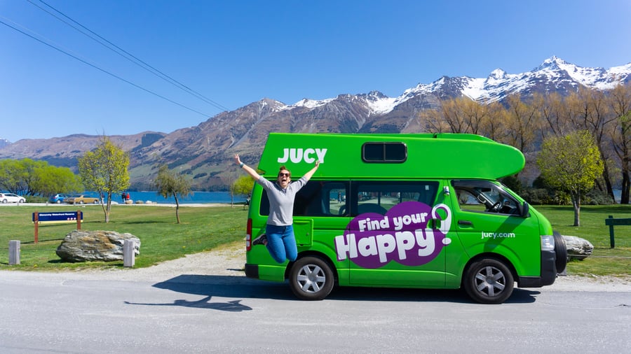 Juicy camper van in New Zealand