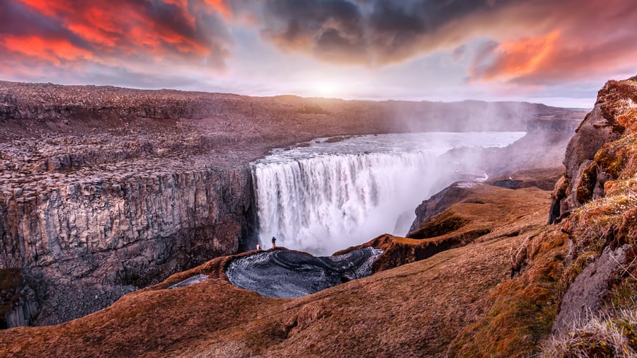 Dettifoss ved solnedgang