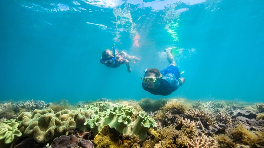 Under water