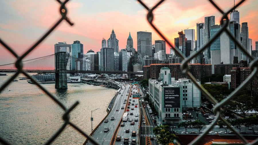 Solnedgang over Manhattan