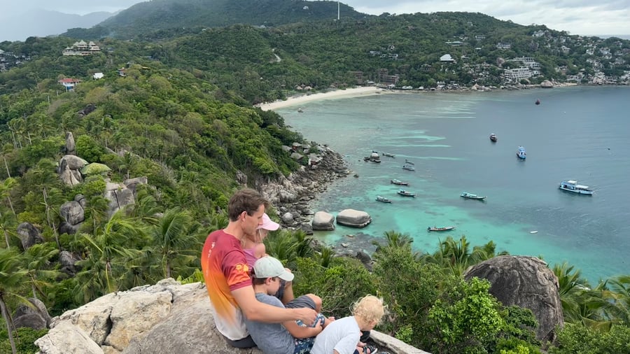 Checking out Koh Tao from the top