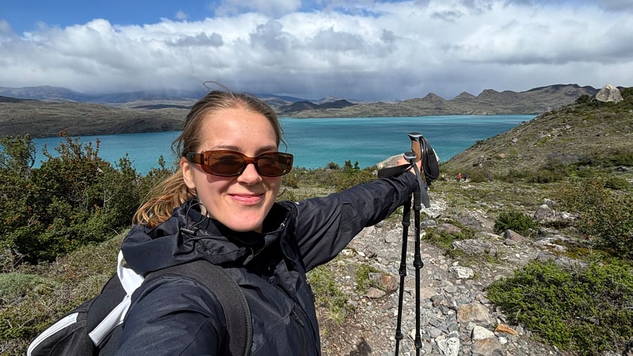 Traveller hiking in Patagonia