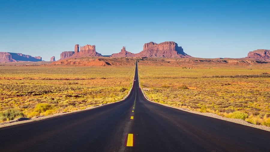 Monument Valley på grænsen mellem Utah og Atrizona