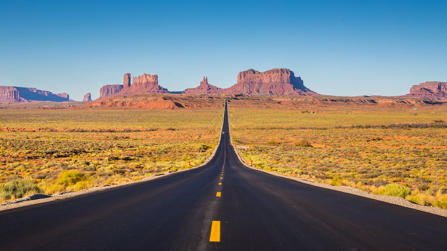 Monument Valley på gränsen mellan Utah och Arizona