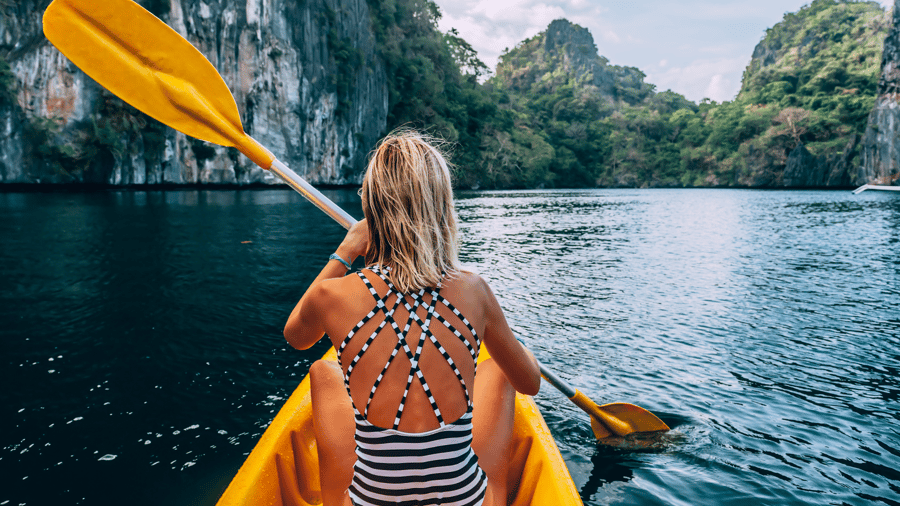 Go kayaking in Asia. 