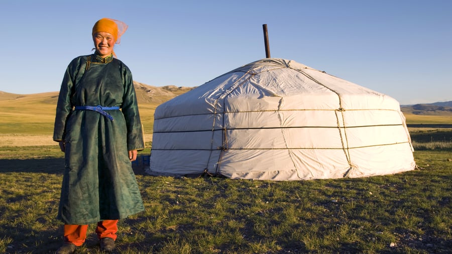 Many Mongolians live in gers